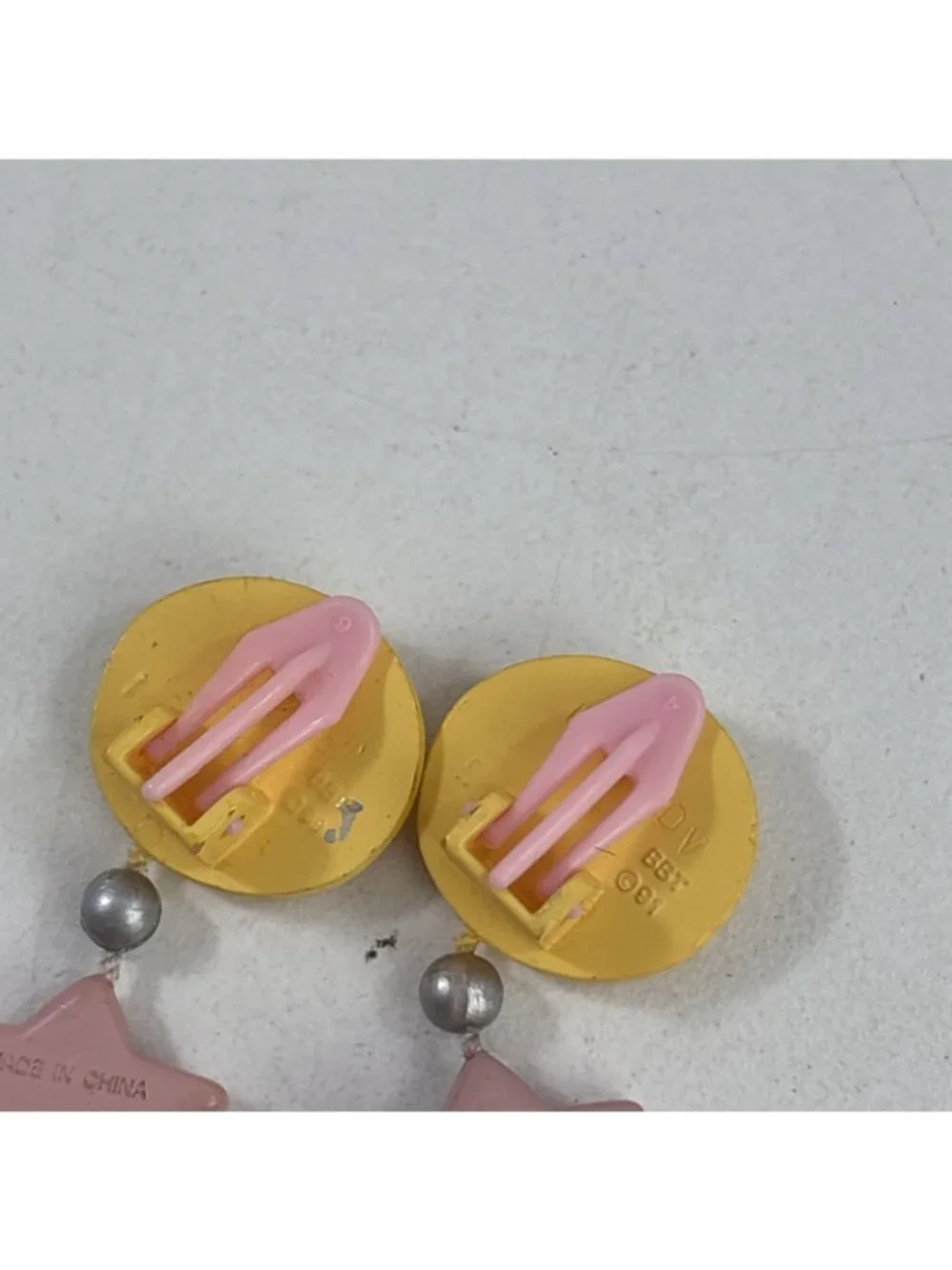 Vintage Bluebird Polly Pocket Star Dream Dangly Clip On Earrings 1991